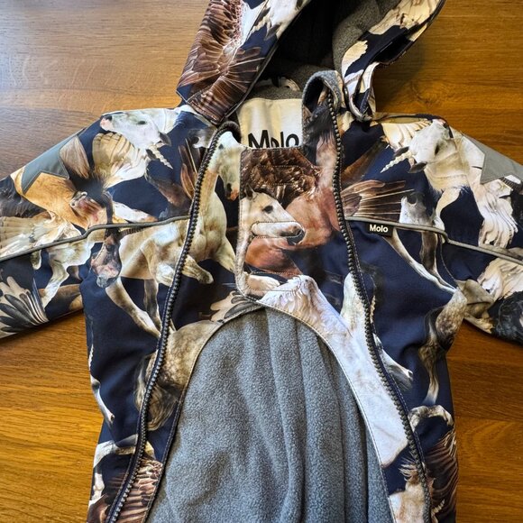 MOLO Polaris Snowsuit Girls 18 Mos 86 Pegasus Horses Insulated Winter Snow Suit - Picture 6 of 13